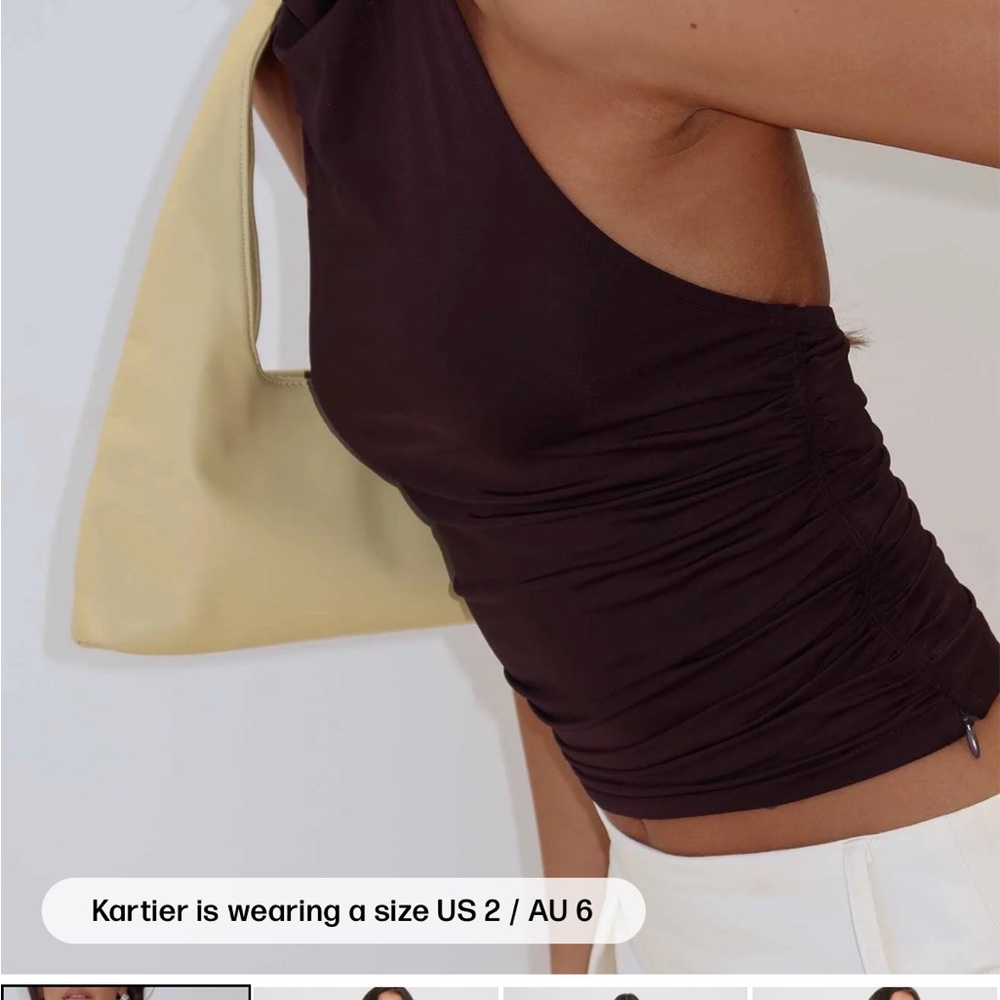 Princess Poll Chocolate One-Shoulder Top